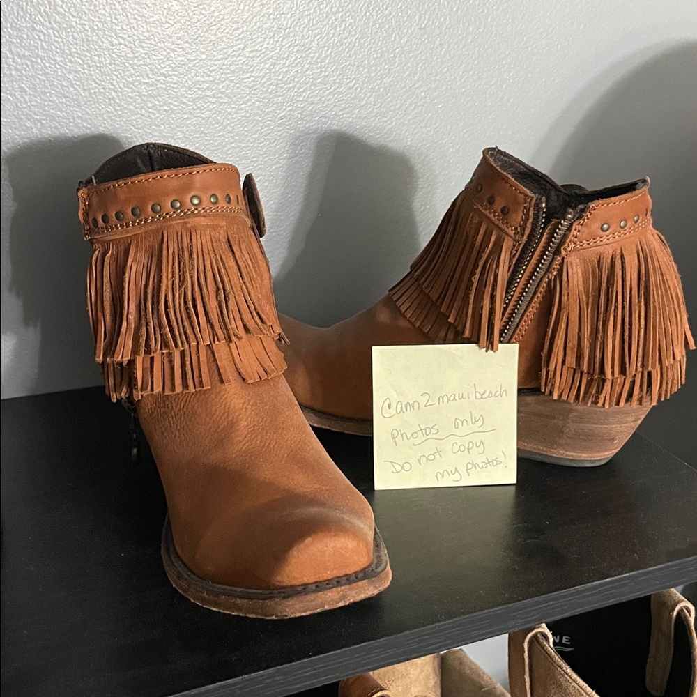 ♥️ Liberty Black FRINGE Brown Booties 
Limited price reduction!!